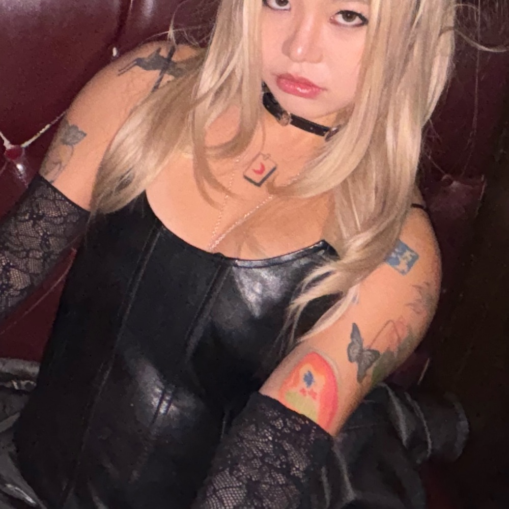 Miaou Black Leather Crop Top